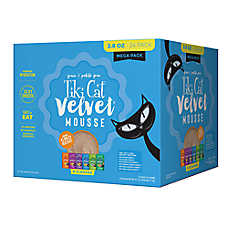 Tiki Cat Velvet Adult Cat Food - High Protein, Grain Free, Mousse, 24 Ct, Variety Pack