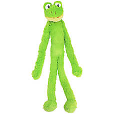 Multipet Swingin Slevins Frog Squeaky Plush Dog Toy