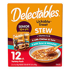 Hartz Delectables&trade; Stew Senior Cats Variety Pack Cat Treats