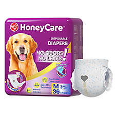 Honey Care All Absorb Disposable Female Dog Diapers W/ Speed Dry Technology, Large- 36 Ct