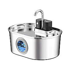PawsPik Dog & Cat Stainless Steel Battery-Operated Water Fountain - 3.2 L