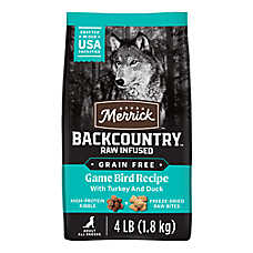 Merrick? Backcountry? Grain Free Adult Dry Dog Food - Natural, Freeze Dried Raw Bits, Turkey & Duck