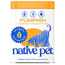 Native Pet Dog Organic Pumpkin Fiber Powder Digestive Supplement, Natural & Organic, 8-32oz