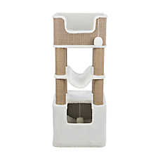 TRIXIE Lucano XXL Cat Tree W/ 8 Jute Scratching Posts, Hammock, Covered Condo, Interactive Pom-Poms