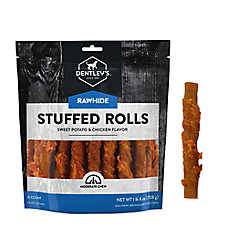 Dentley's? Gourmet Rawhide Stuffed Rolls Dog Treats - Sweet Potato & Chicken