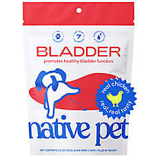 Native Pet Dog Bladder Air Dried Chews, Urinary Tract & Kidney Support, Chicken, 60 & 120CT