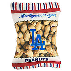 Pets First LA Dodgers Plush Peanut Bag Dog Toy