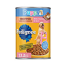 Pedigree? Puppy Chopped Ground Dinner Canned Wet Puppy Food - With Chicken & Beef, 13.2 oz. Can