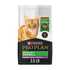 Purina Pro Plan Focus Indoor Hairball Adult Dry Cat Food - High Fiber, Turkey & Rice