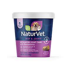 NaturVet Advanced Dog & Cat Joint Care Hip & Joint Supplement Soft Chews, Bacon & Chicken, 70 Count