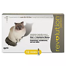 Revolution (selamectin) Topical for Cats - 15.1-22 lbs (Taupe) - 3, 6, or 12 Month Supply