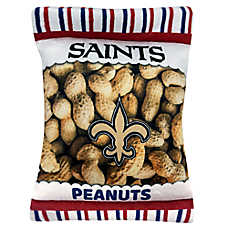 Pets First New Orleans Saints Plush Peanut Bag Dog Toy