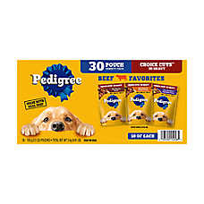 Pedigree? Choice Cuts in Gravy Pouch Adult Wet Dog Food & Meal Topper - 30 Count, Variety Pack