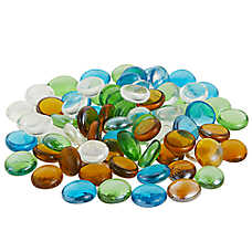 Top Fin? Smooth Glass Gem Aquarium D��cor - Blue Mix - Fish Tank Decor, Aquarium Stones - 12 oz