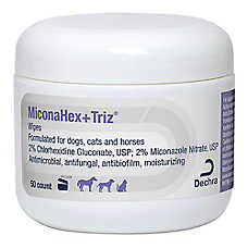 Dechra Dog, Cat & Horse MiconaHex + Triz Wipes - 50 ct