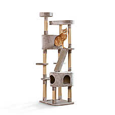 Whisker City? 70-in Plush Mansion Multi 5-Level Cat Tree with Scratching Posts, Corrugate Scratcher