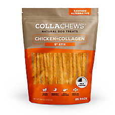 Collachews&trade; Beef + Collagen Rawhide Free 5" Stix Dog Treat - Chicken, 25 Count