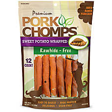Pork Chomps No Hide Adult Dog Chews - Chicken & Sweet Potato 12 ct