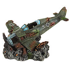Top Fin? Sunken Plane Aquarium Ornament - Fish Tank Decor - Large