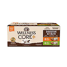 Wellness? CORE+ Digestive Health Adult Cat Wet Food - Poultry Pate, Variety Pack, 12 CT, 36 OZ