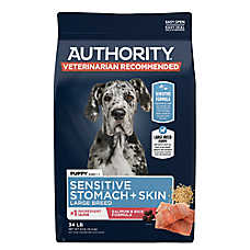 Authority Sensitive Stomach & Skin Large Breed Puppy Dry Dog Food - Salmon & Rice, 34 lb