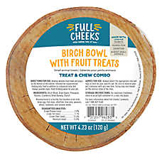 Full Cheeks&trade; Small Pet Birch Bowl with Fruit Treats