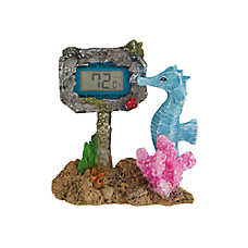 Top Fin? Seahorse Thermometer Aquarium Ornament - Fish Tank Decor - Small