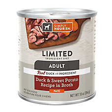 Simply Nourish Limited Ingredient Diet Wet Dog Food - Pate, Duck & Sweet Potato in Broth, 10 oz