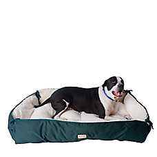 Armarkat Laurel Green & Ivory 2-in-1 Cuddler Dog Bed & Mat, XL, 41L x 26W, 53L x 28W