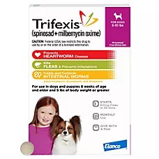 Trifexis Chewable Tablet for Dogs, 5-10 lbs (Magenta), 1 or 6 Month Supply