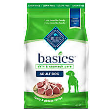 Blue Buffalo Basics Skin & Stomach Care, Lamb & Potato Dry Dog Food, Grain Free & Chicken Free