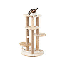Two By Two The Fir 36-in Faux-Fleece Cat Tree, Beige