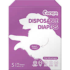 Cocoyo Disposable Female Dog Diapers W/ Leak-Proof Protection & Wellness Indicator, Medium- 75 Ct