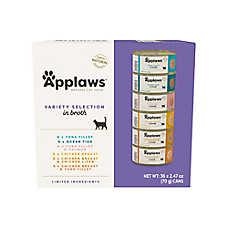 Applaws Limited Ingredient All Life Stages Wet Cat Food - In Broth, Variety Pack, 36 ct