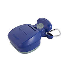Top Paw? Hand-Held Jaws Scoop Poop Scooper, With Poop Bag Attachment, Leash Clip, Blue
