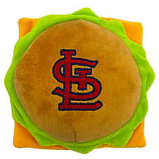 Pets First St. Louis Cardinals Plush Hamburger Dog Toy