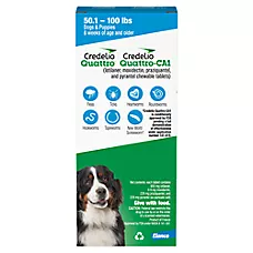 Credelio Quattro/ Credelio Quattro-CA1 Chewable Tablets for Dogs, 50.1-100 lbs, 1 or 6 Month Supply
