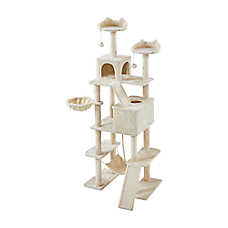Yaheetech 82.5-in Multi-Level Cat Tree with 2 Condos, 2 Perches, Hammock and Scratching Boards
