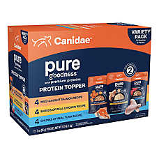 Canidae Pure Goodness Protein Topper For Dogs - Premium Proteins, 12 Ct, Variety Pack