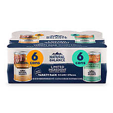 Natural Balance Limited Ingredient Pate Variety Pack Adult Wet Dog Food - Duck & Chicken, 12 Count