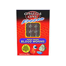 Omega&trade;One Frozen Bloodworms Fish Food High-Protein Frozen Fish Food for Aquarium Fish