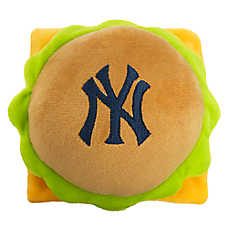 Pets First New York Yankees Plush Hamburger Dog Toy