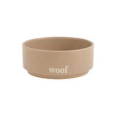 Top Paw? Tan Woof Ceramic Dog Bowl 12oz, 27oz, 64oz