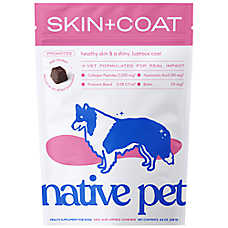 Native Pet Dog Skin+Coat Health Supplement Soft Chews with Omega-3, Chicken Flavor, 60 ct, 120 ct