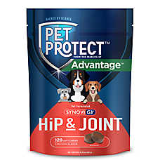 Pet Protect Dog Vet-Formulated Hip & Joint Supplement, Synovi G3, Chicken Flavor Soft Chews, 120 Ct