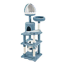 Yaheetech 61-in Ocean-Themed Cat Tree with Shark Bed, 3 Perches, Condo and Hammock