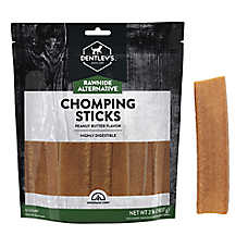 Dentley's Rawhide Alternative Peanut Butter Chomping Sticks 4.4 Inch 12 Count 2 LB