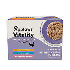 Applaws Cat - Adult, Wet Food, Vitality, In Broth, Variety Pack, 12 CT, 29.64 OZ