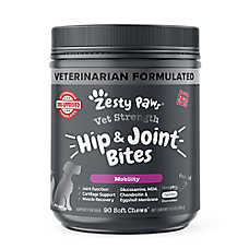Zesty Paws Vet Strength Dog Hip & Joint Supplement, Beef & Bacon Flavor Soft Chews, 90 Count