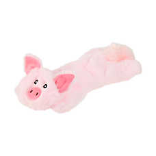 Joyhound Crazy Comfy Flattie Pig Crinkle Squeaky Plush Dog Toy